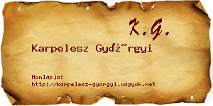 Karpelesz Györgyi névjegykártya